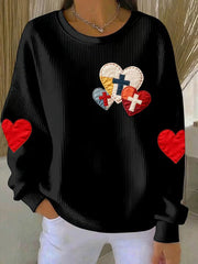 Women's Love Christian Cross Printed Sweatshirt