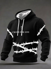 Men's Cross Print Casual Hoodie