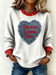 Women's Heart Print Casual Top