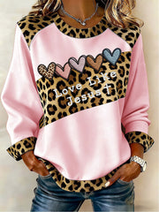 Women's Love Cross Print Casual Top