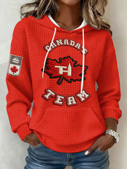 Women's Canadian Curling Print Casual Hoodie