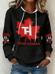 Women's Canadian Curling Print Casual Hoodie