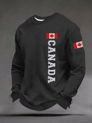 Men's CANADA Waffle Casual Print Sweatshirt