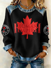 Women's Canadian Curling Print Casual Top