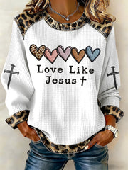 Women's Love Like Jesus Leopard Top