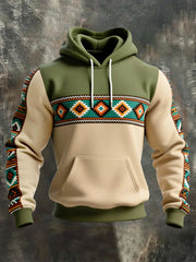 Men's Retro Western Aztec Print Casual Hoodie