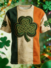Men's St. Patrick's Day Shamrock Print Short Sleeve T-shirt