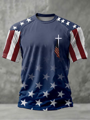 Men's Cross Print Casual T-shirt