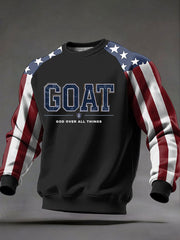 Men's GOAT God Over All Things Printed Casual Sweatshirt
