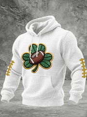 Men's Football Print Checkered Cotton Hoodie