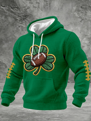 Men's Football Print Checkered Cotton Hoodie