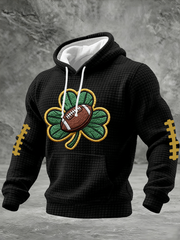 Men's Football Print Checkered Cotton Hoodie