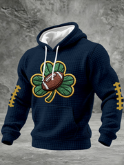 Men's Football Print Checkered Cotton Hoodie