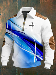 Men's Vintage Faith Print Zip-Up Hoodie