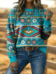 Women's Vintage Western Aztec Art Sweatshirt