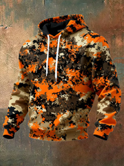 Men's Camouflage Oversized Drop-Shoulder Hoodie With Pockets