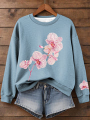 Women's Plants Flowers Print Sweatshirt