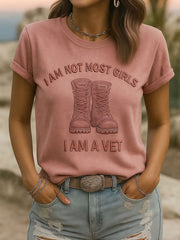 Women's I am not most girls I am a veteran t-shirts