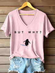 Women's Nihilist Penguin Art Print V-Neck T-Shirt