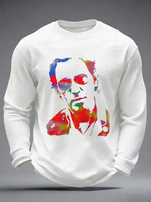 Men's American Artist Inspired Waffle Long Sleeve T-Shirt