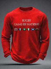 Men's Nations of Rugby Lover Printed Waffle Tops