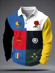 Men's 6 Nations Rugby Art Printed Casual Tops