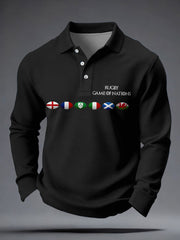 Men's Nations of Rugby Lover Printed Casual Tops