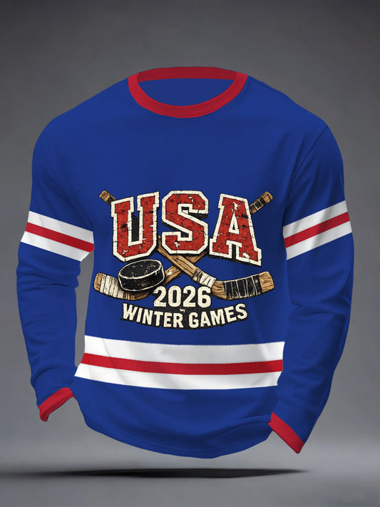 Men's American Hockey Long-Sleeve T-Shirt