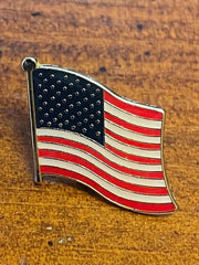 American flag metal brooch