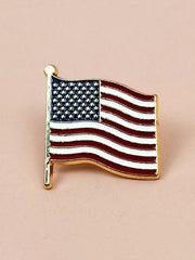American flag metal brooch