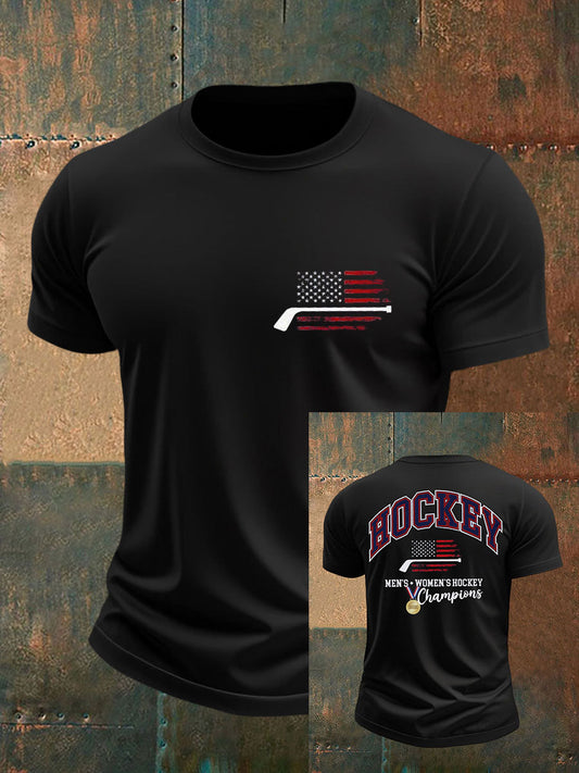 Men's American Hockey Printed Casual T-Shirt