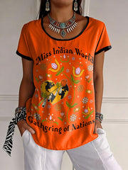 Women's Gathering of Nations Pow Wow Indian Native Art Print T-shirt