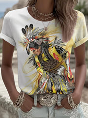 Women's Gathering of Nations Pow Wow Indian Native Art Print T-shirt