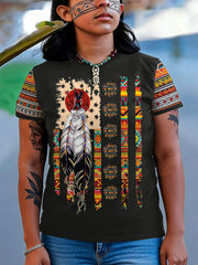 Women's Gathering of Nations Pow Wow Indian Native Art Print T-shirt