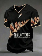 Men's Trail of Tears Print Casual T-Shirt