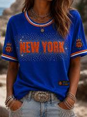 Women's Classic Basketball Fan Graphic Short Sleeve T-shirt