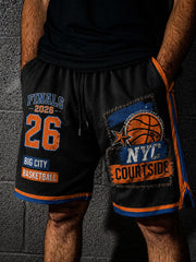 Men's Retro New York City Street Basketball Graphic Shorts