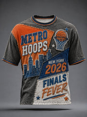 Men's Retro New York City Street Basketball Graphic Tee
