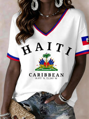 Women's Haiti V-Neck T-Shirt