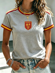 Women's Spanish Football Printed T-shirt