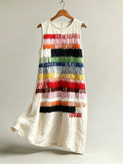 Women's Colorful Striped Art Print Tank dress