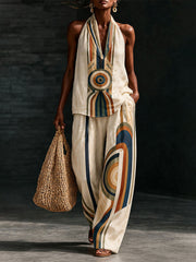 Women's African Art Cotton Linen Set