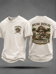 Men's "Rum Hour Is Every Hour" Fun Pirate Rum Casual Unisex T-shirt