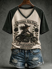 Women's Brooms Are For The Beginners V-neck T-shirt