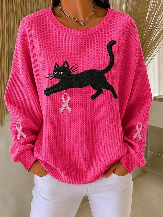 Women's Breast Cancer Awareness Print Sweatshirt