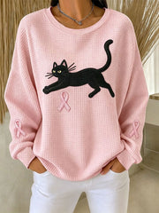 Women's Breast Cancer Awareness Print Sweatshirt