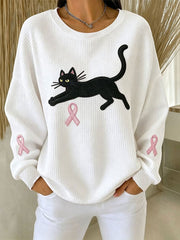 Women's Breast Cancer Awareness Print Sweatshirt