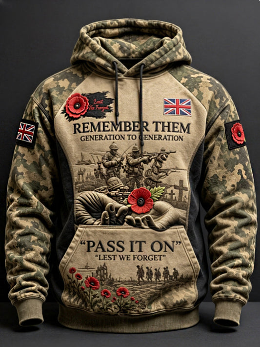 Men's Remembrance Day Lest We Forget Hoodie