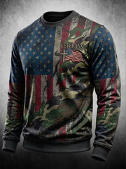 Men's U.S. Veterans Day Printed Crew Neck Sweatshirt