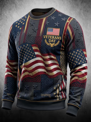 Men's U.S. Veterans Day Printed Crew Neck Sweatshirt